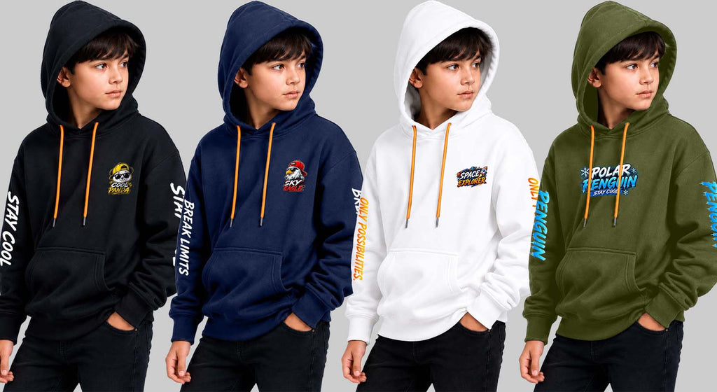 kids boys hoodie 4 pcs combo