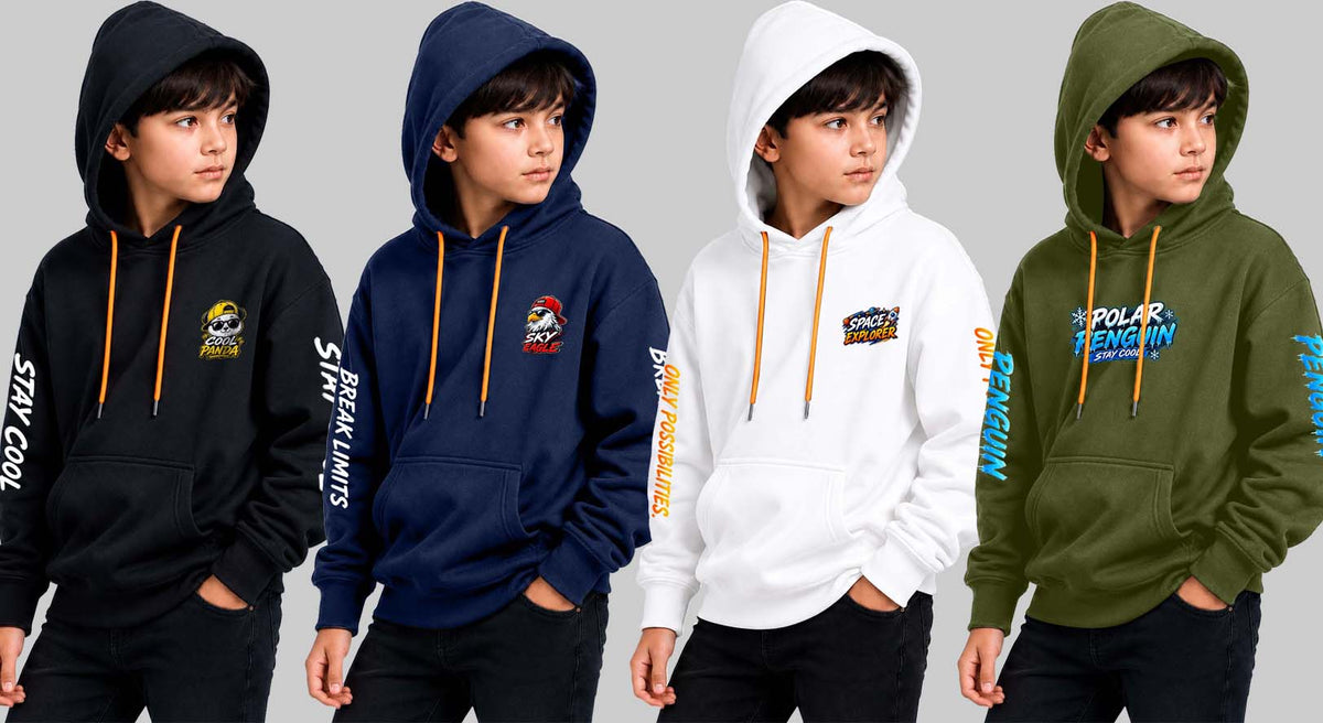 kids boys hoodie 4 pcs combo