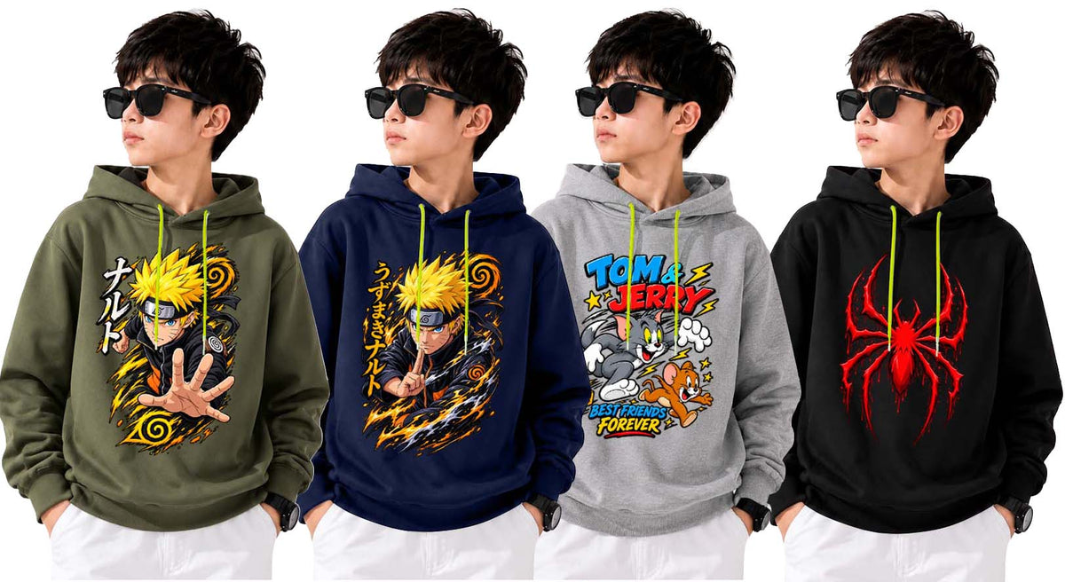 kids boys hoodie 4 pcs combo
