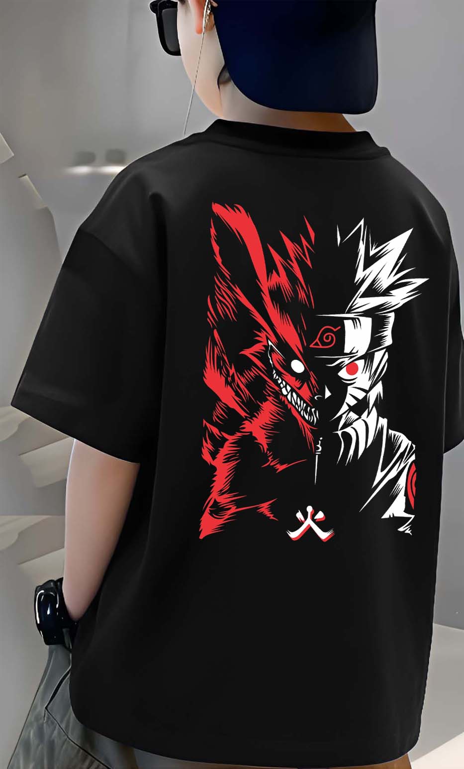 R Narutto - Boys Over Size Printed T-shirt