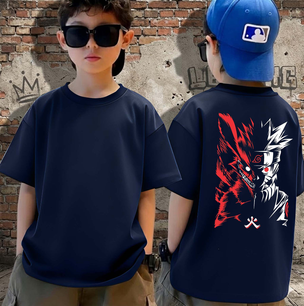 R Narutto - Boys Over Size Printed T-shirt