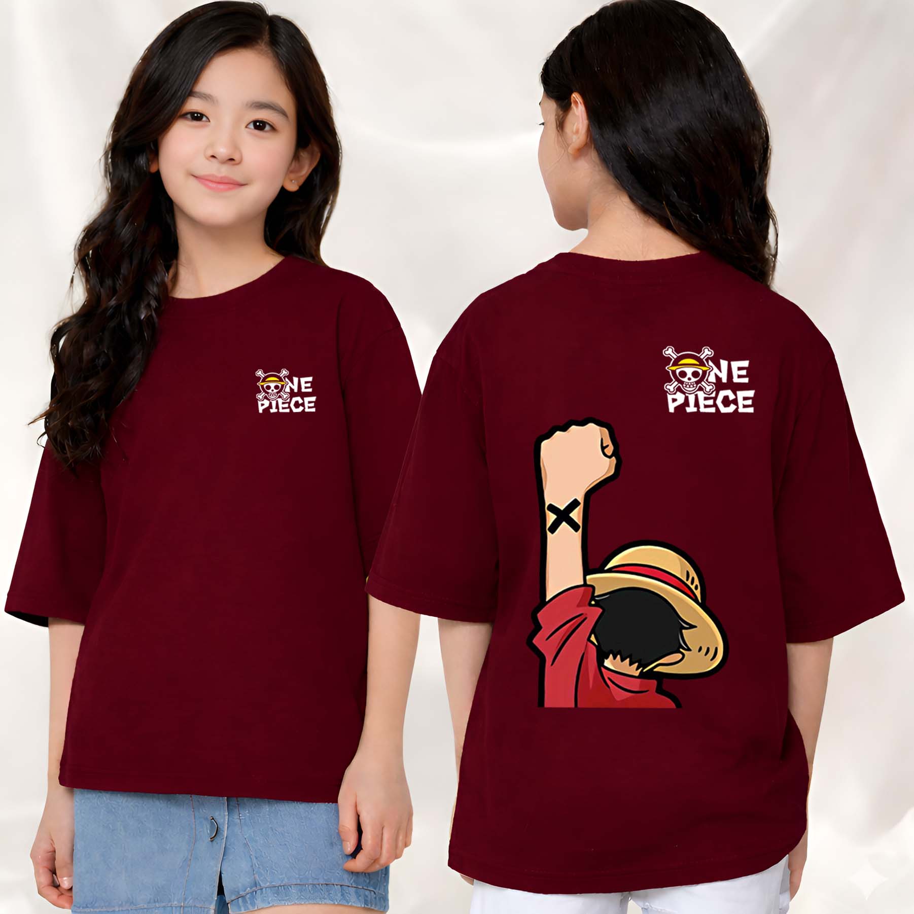 One Piece - kids Girls over sized T shirt