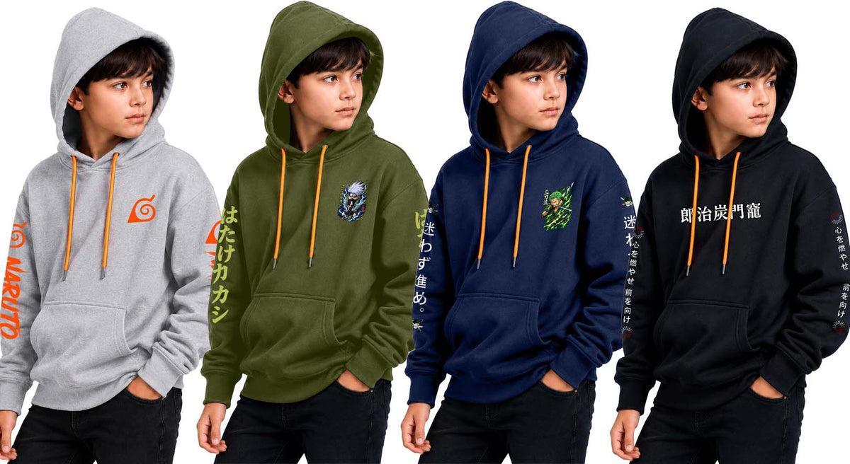 Why Bro Kids 4 Pcs Trendy Hoodie Combo