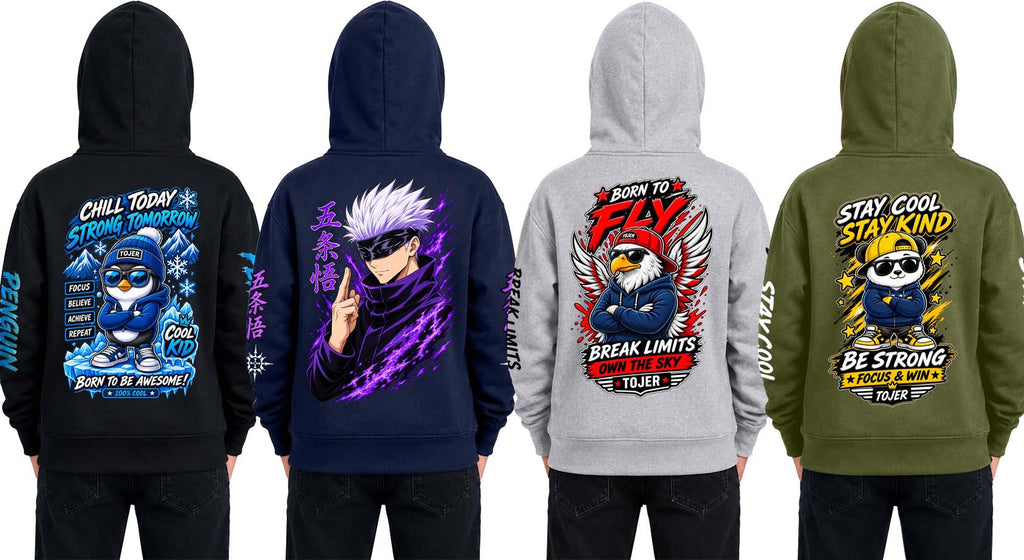 Why Bro Kids 4 Pcs Trendy Hoodie Combo