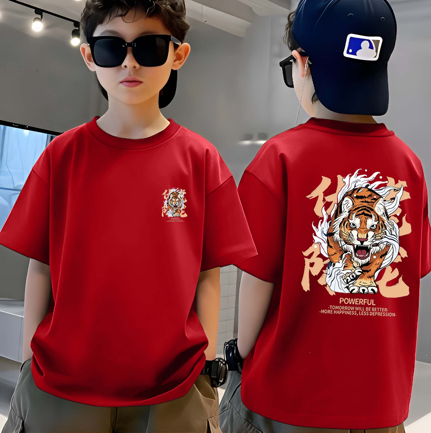 Tiger - Boys Over Size Printed T-shirt