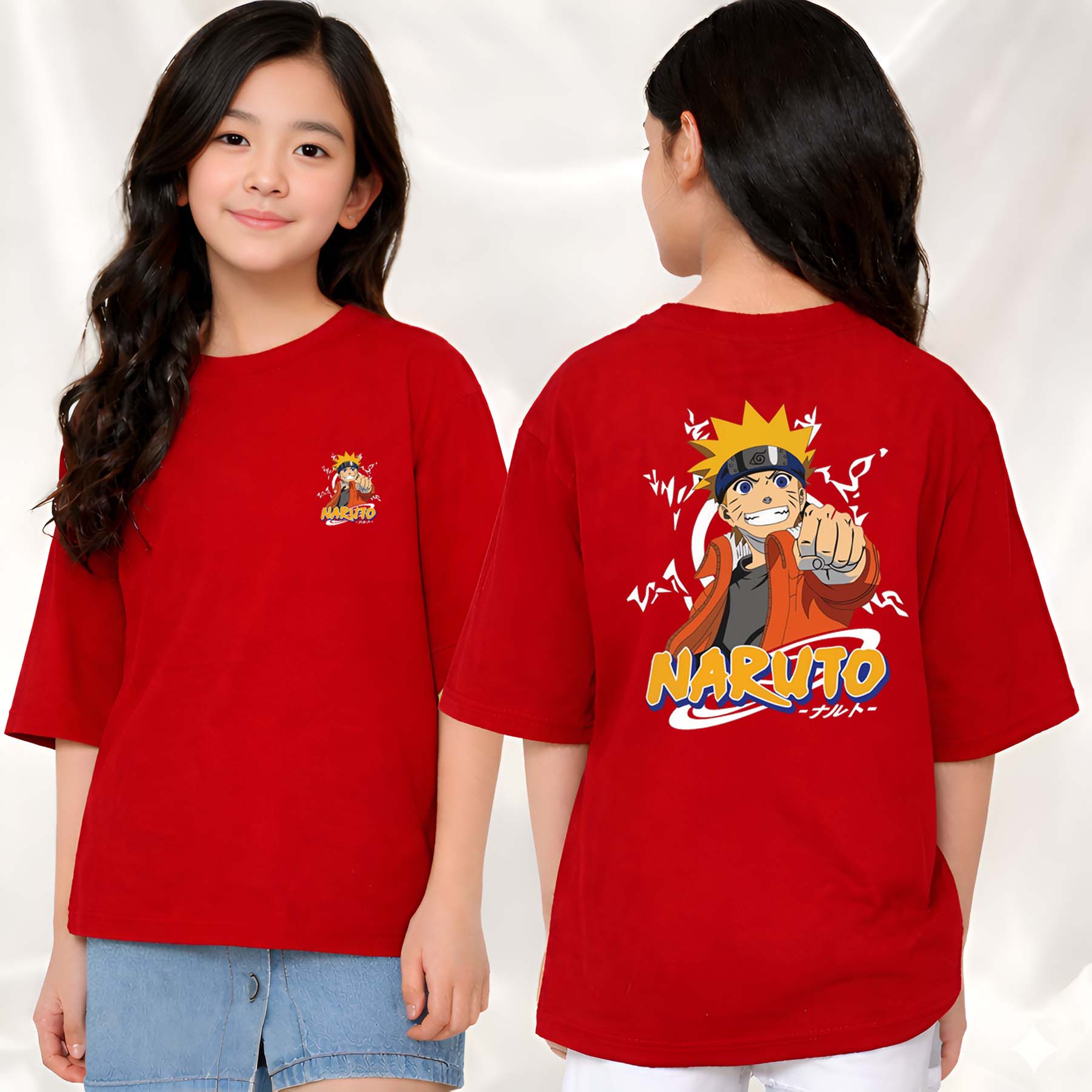 Narutto  - kids Girls Over sized T shirt
