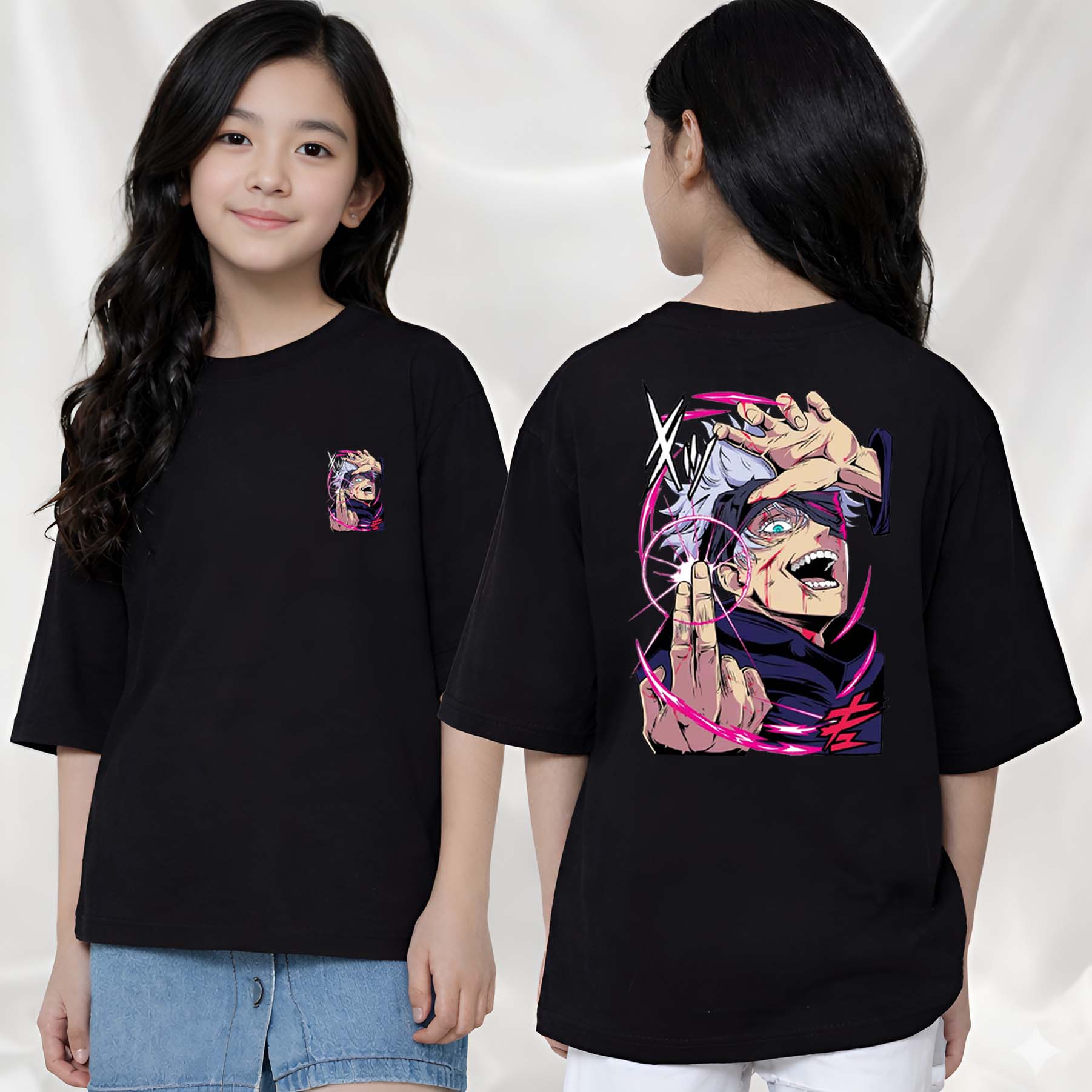 Anime  - kids Girls Over sized T shirt