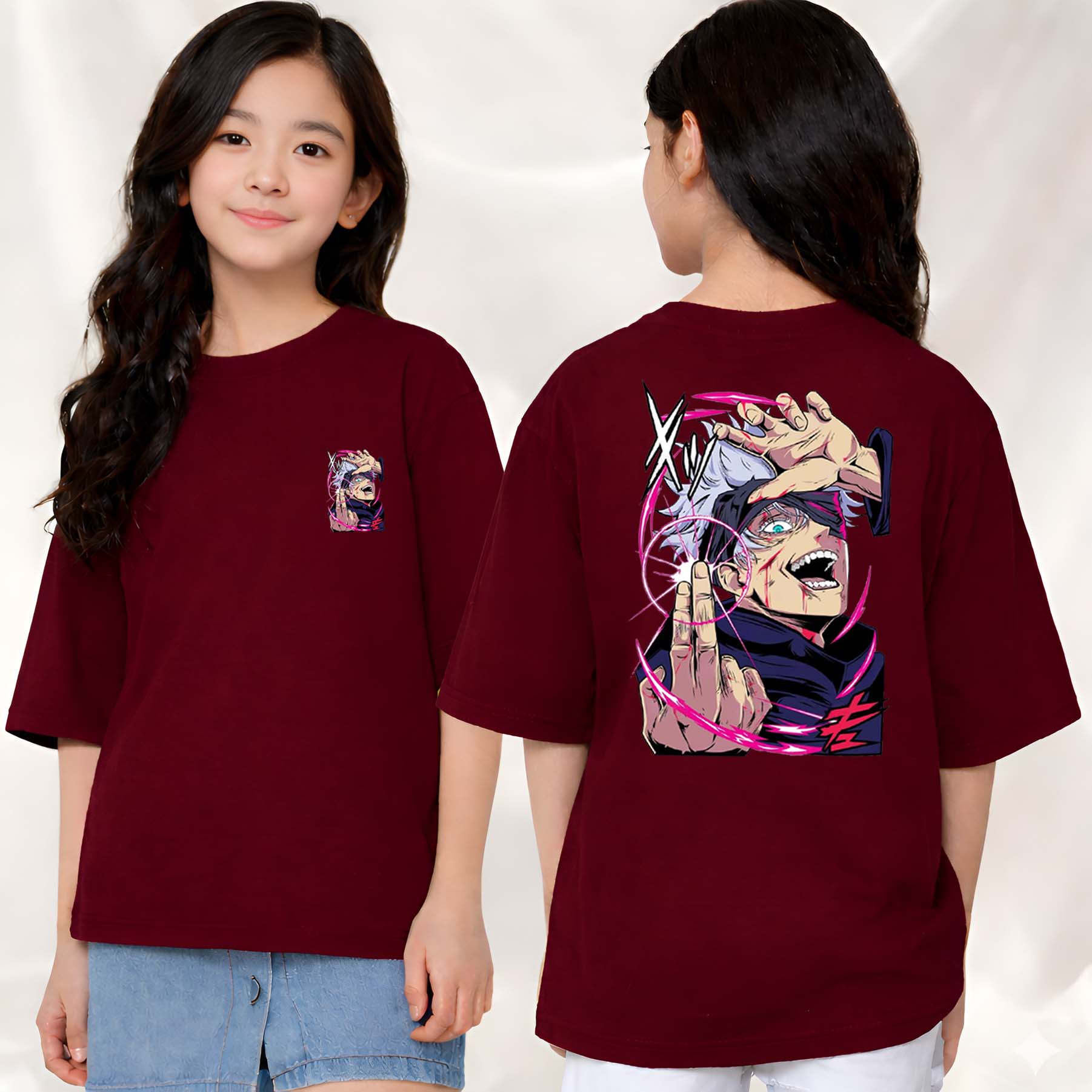 Anime  - kids Girls Over sized T shirt
