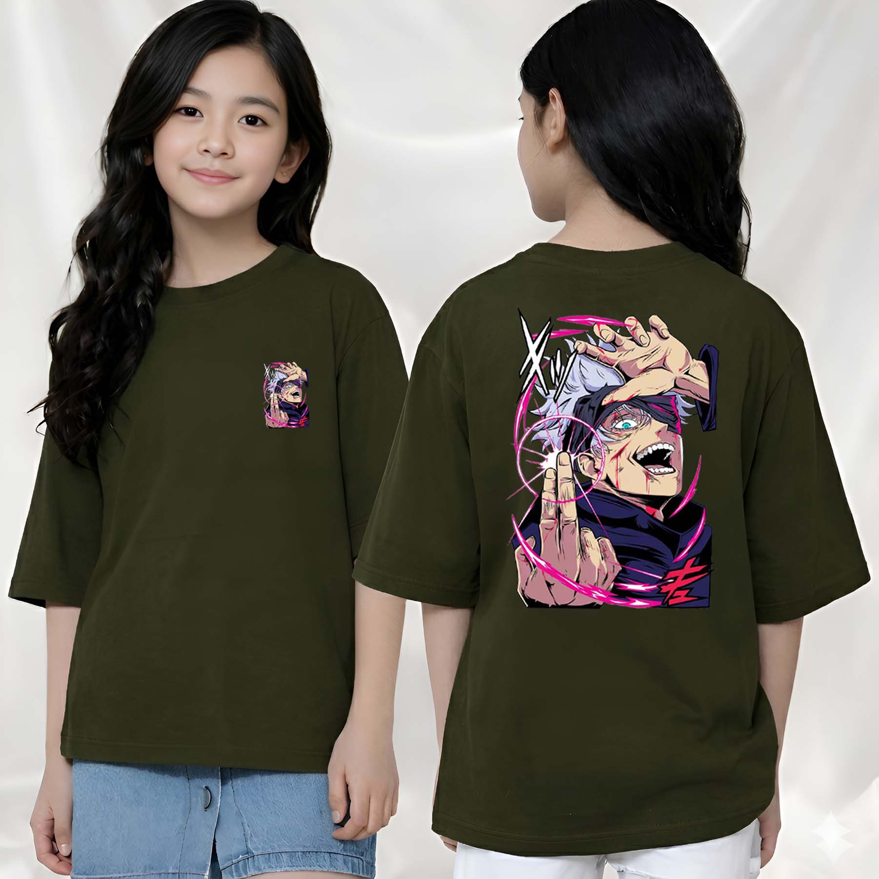 Anime  - kids Girls Over sized T shirt