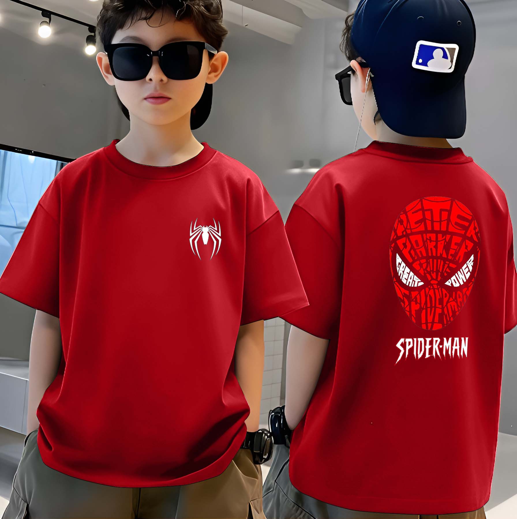 Spider Man - Boys Over Size Printed T-shirt