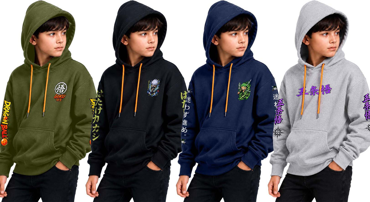 Why Bro Kids 4 Pcs Trendy Hoodie Combo