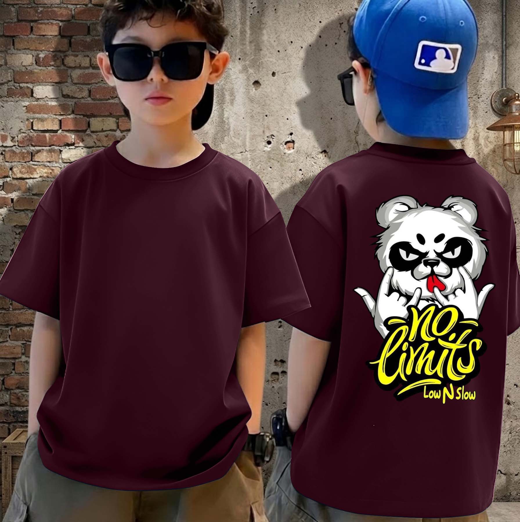 No Limits - Boys Over Size Printed T-shirt