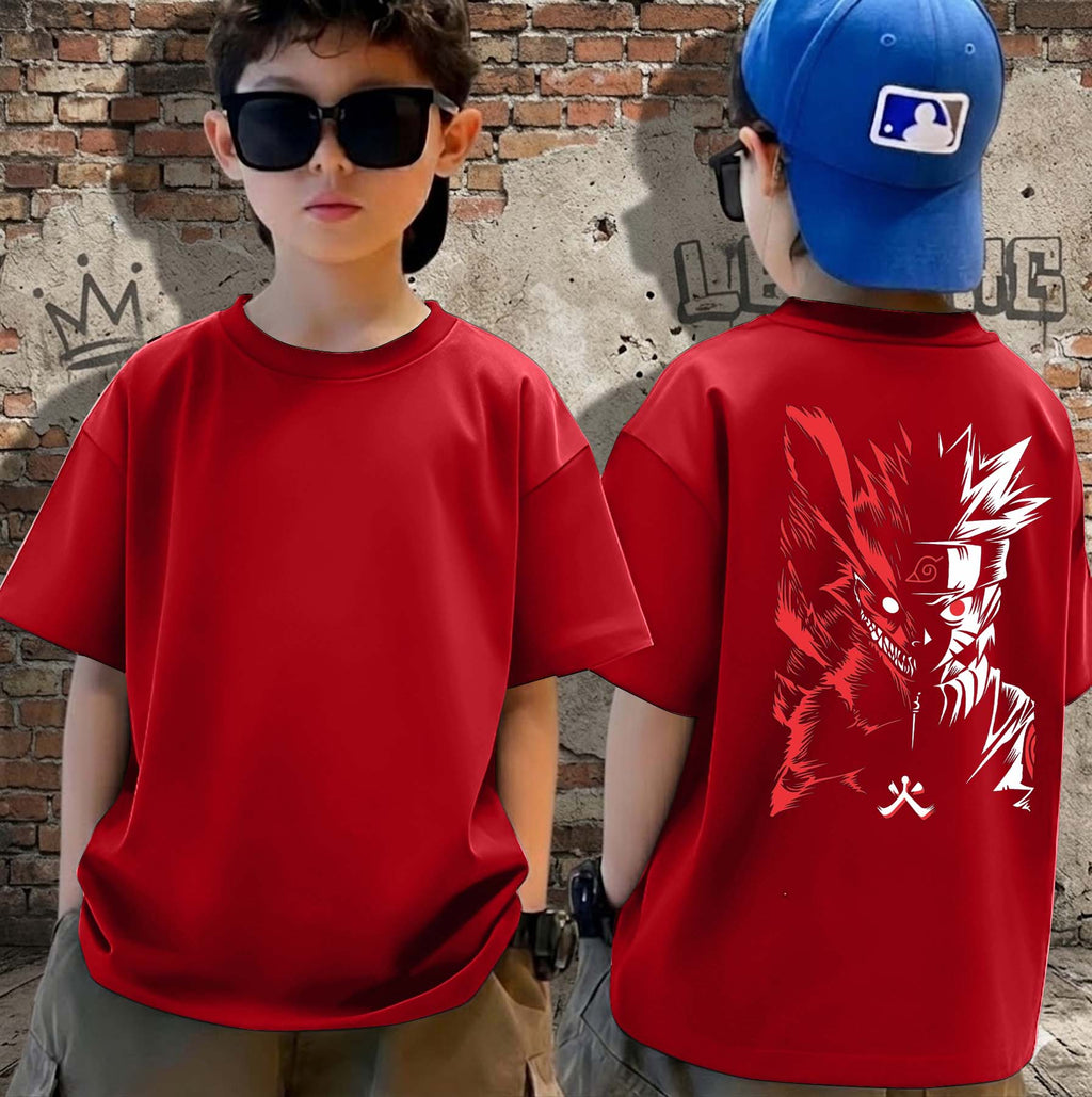 R Narutto - Boys Over Size Printed T-shirt