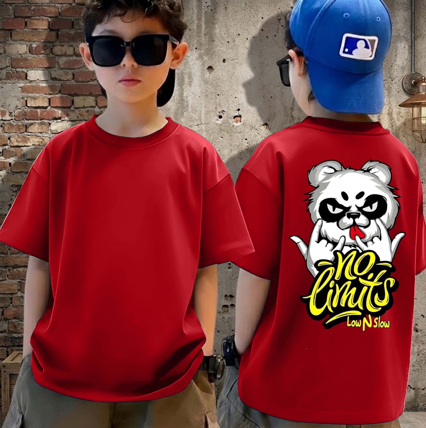 No Limits - Boys Over Size Printed T-shirt