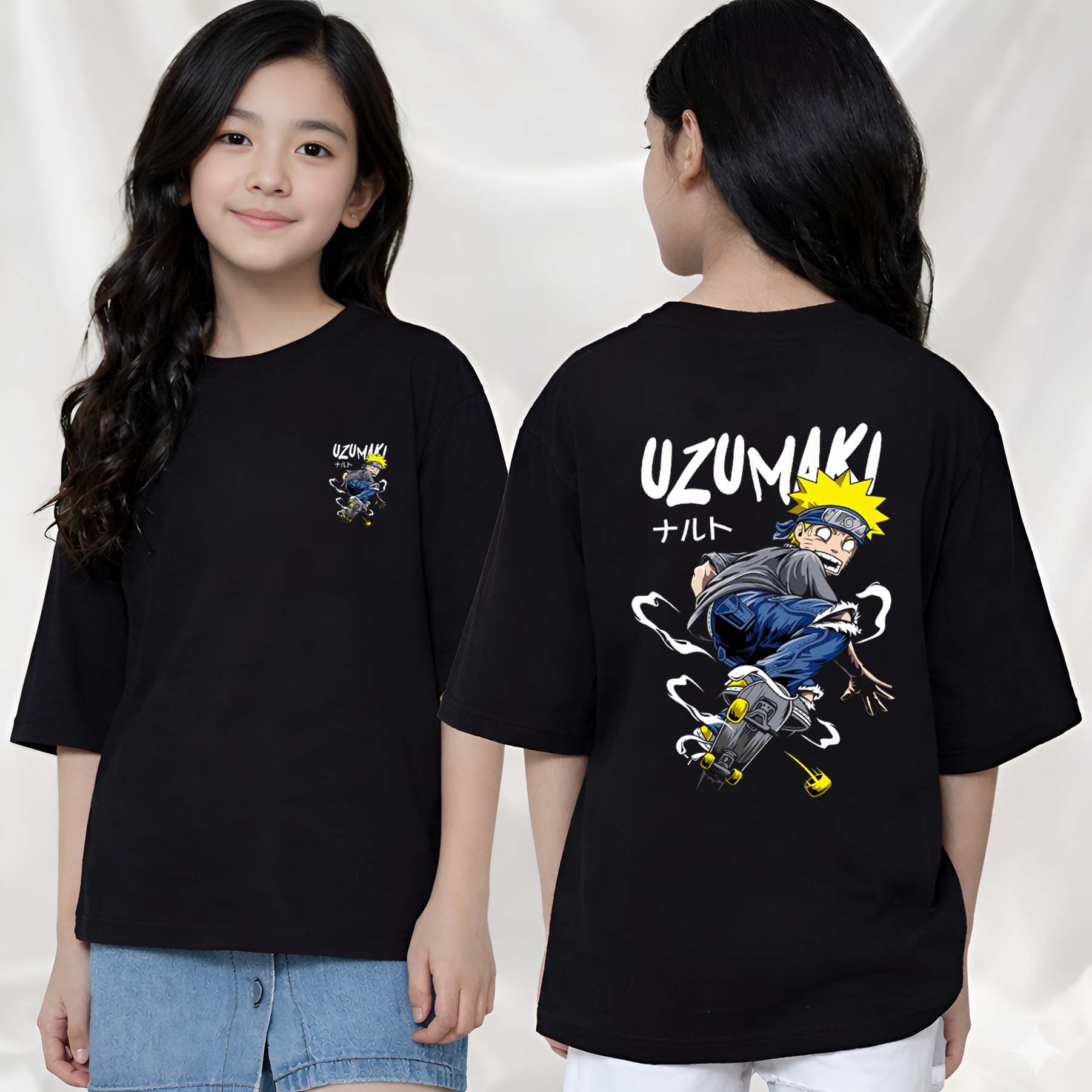 Uzumaki  - kids Girls Over sized T shirt