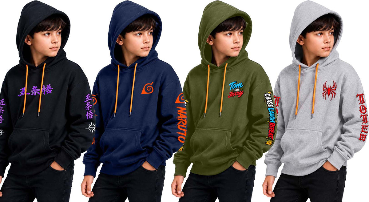 Why Bro Kids 4 Pcs Trendy Hoodie Combo
