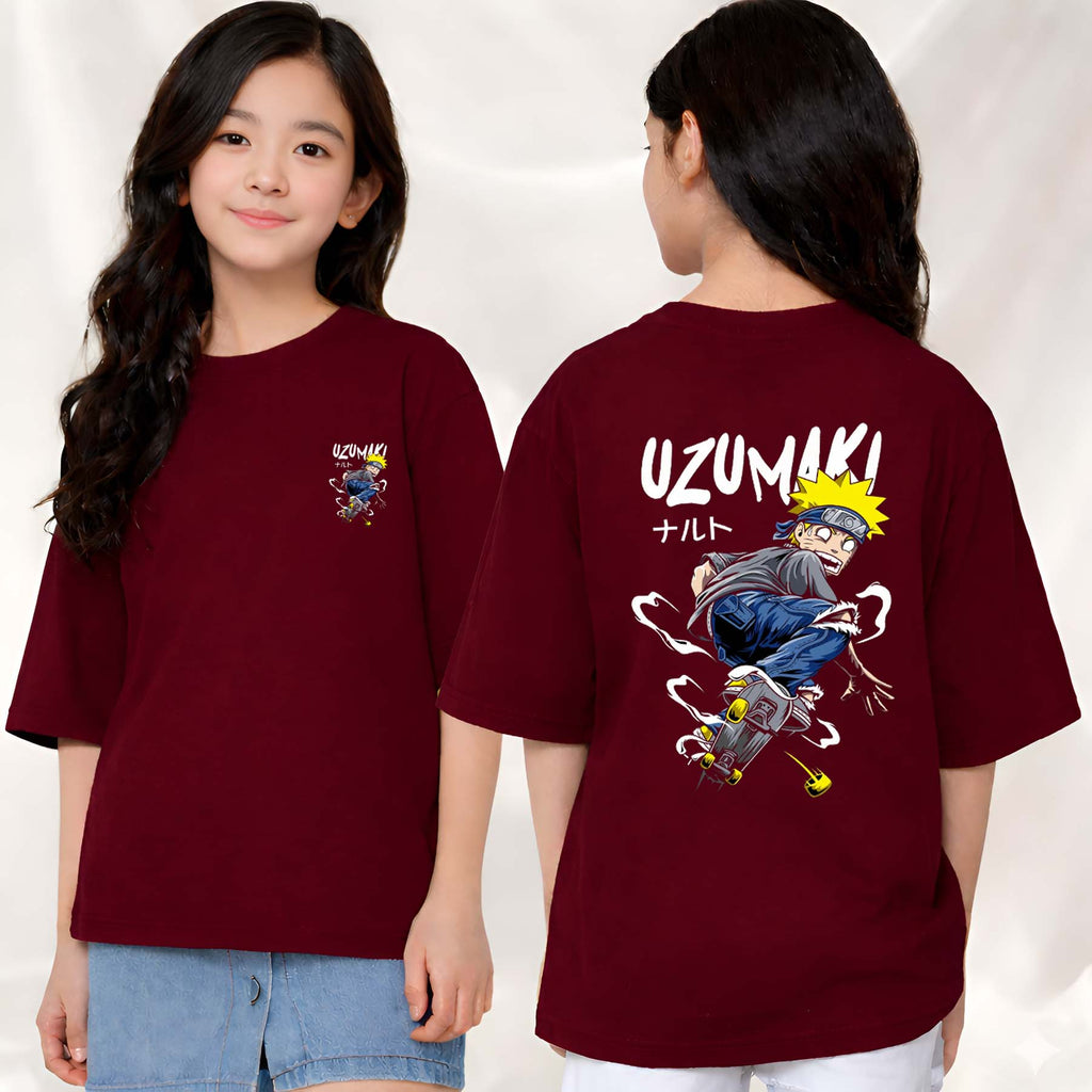 Uzumaki  - kids Girls Over sized T shirt