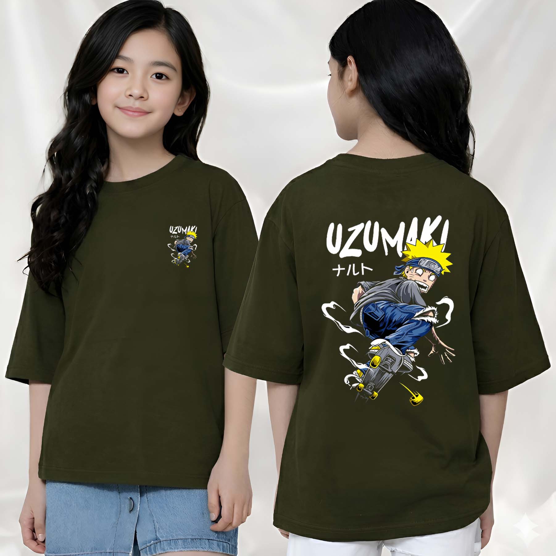 Uzumaki  - kids Girls Over sized T shirt