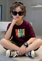 Paris - kids Girls Over sized T shirt