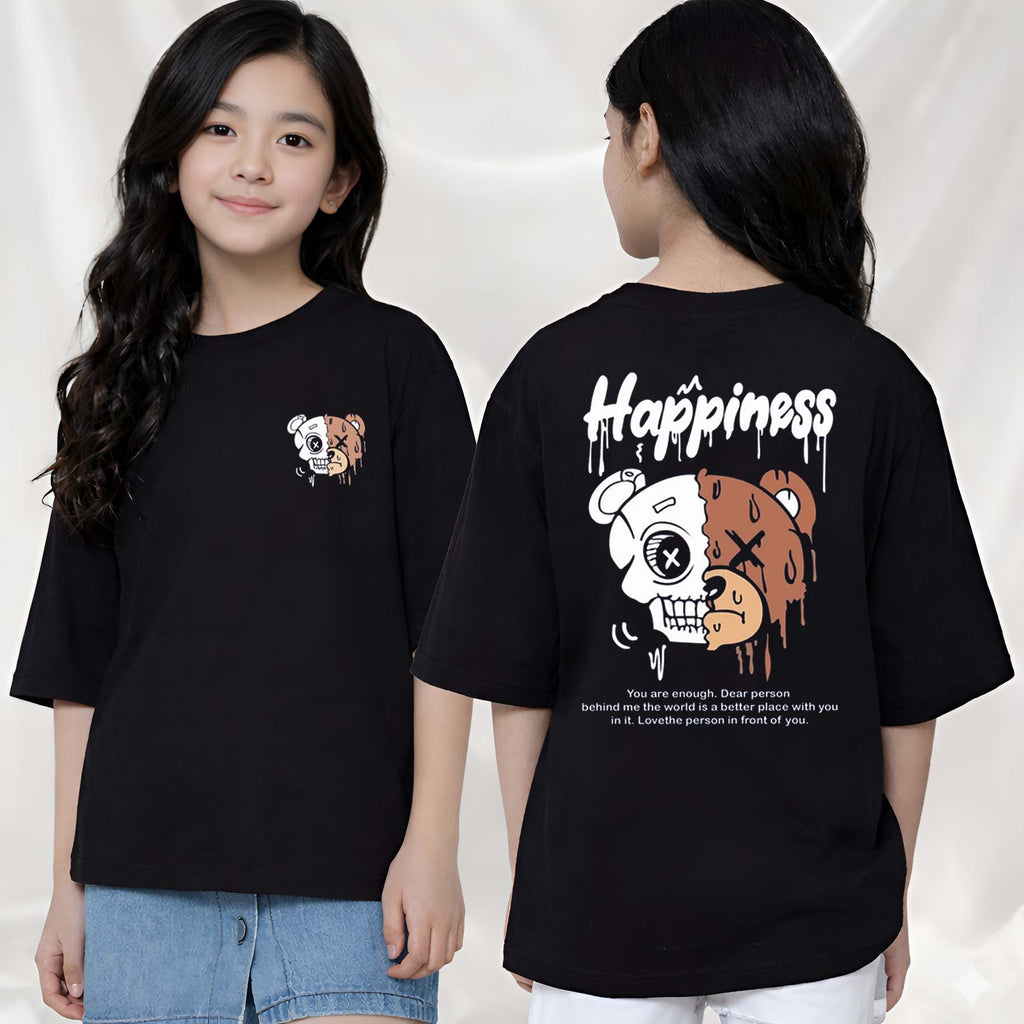 Happiness - kids Girls over sized T shirt