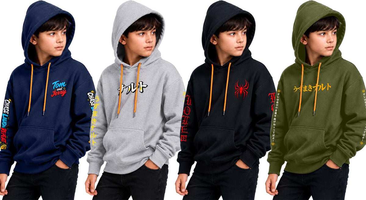 Why Bro Kids 4 Pcs Trendy Hoodie Combo