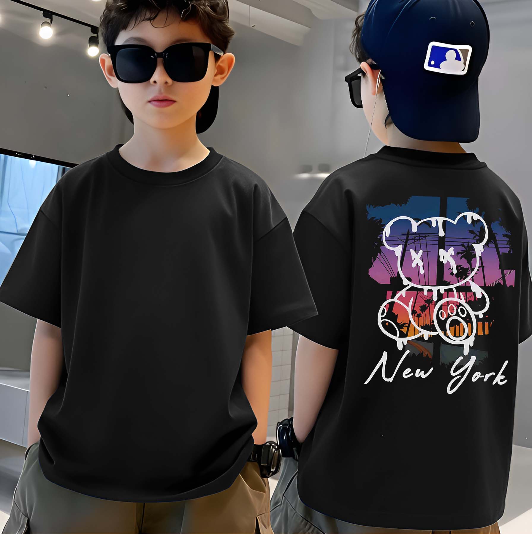 NewYork Panda - Boys Over Size Printed T-shirt