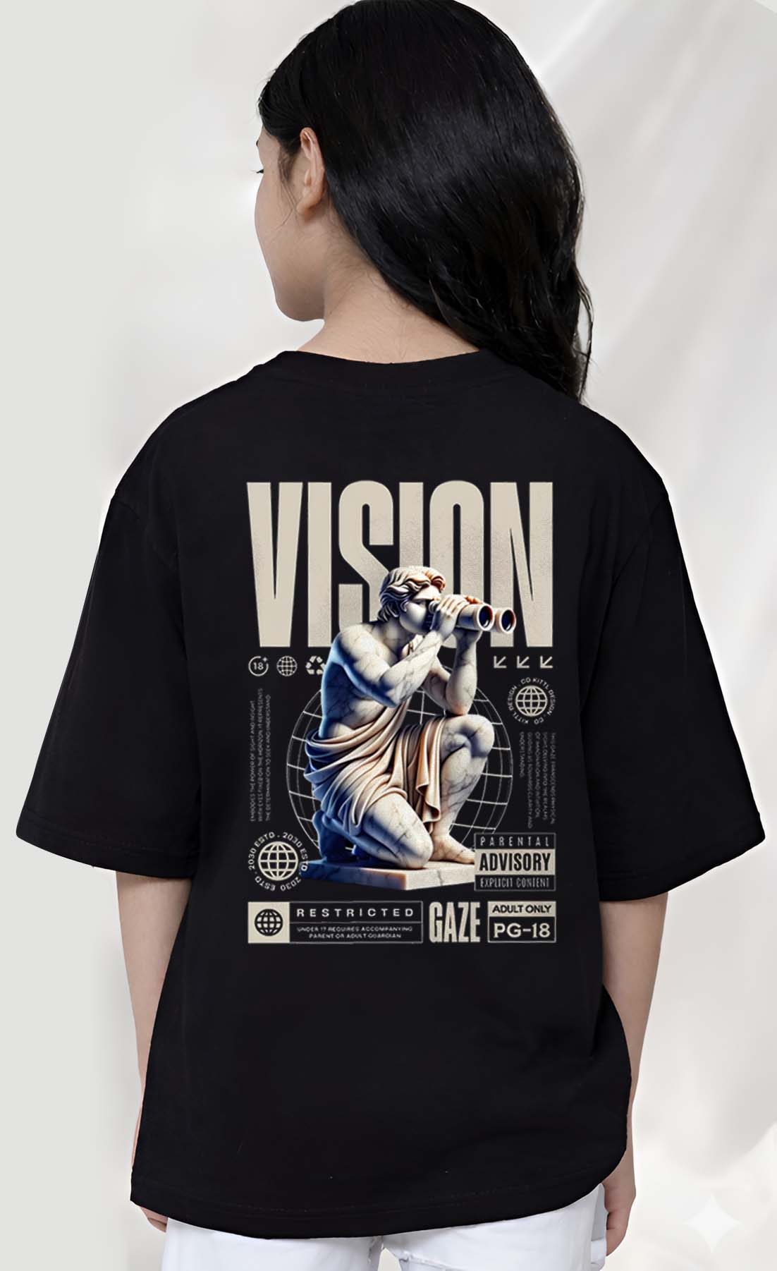 Vision  - kids Girls Over sized T shirt