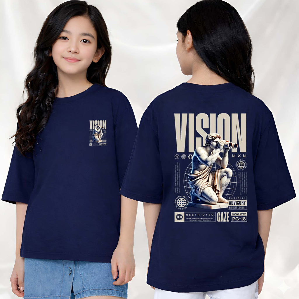 Vision  - kids Girls Over sized T shirt