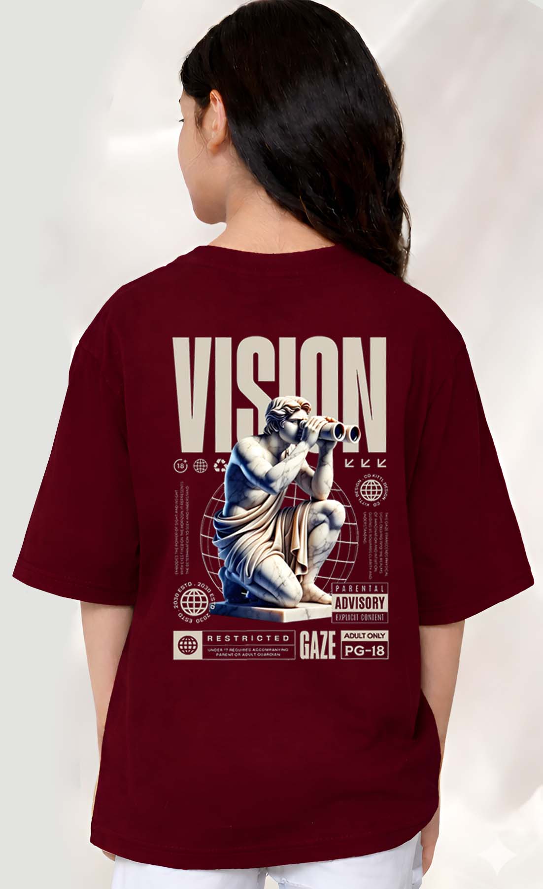 Vision  - kids Girls Over sized T shirt