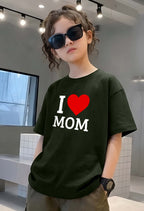 Love Mom - kids Girls Over sized T shirt