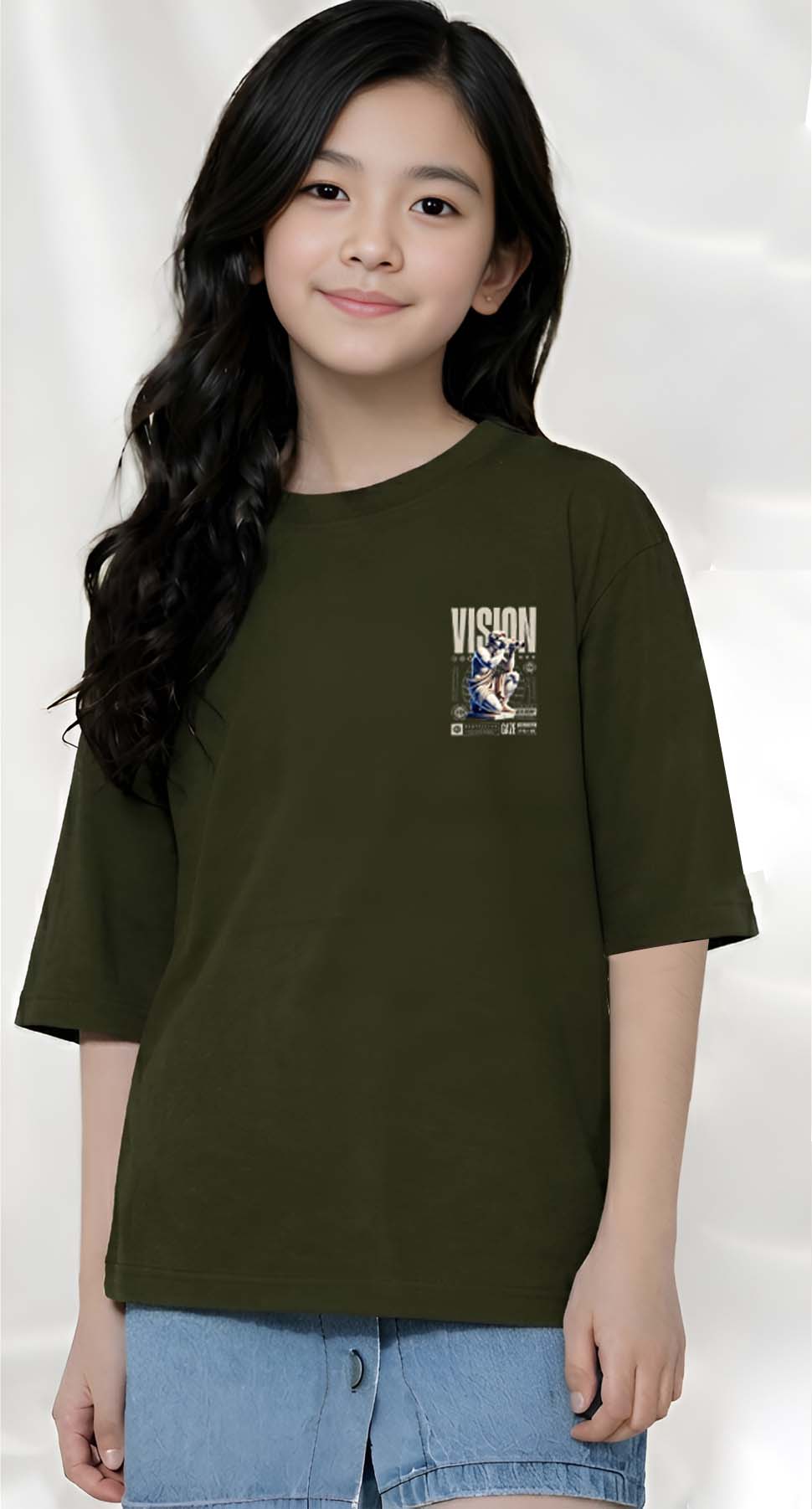 Vision  - kids Girls Over sized T shirt