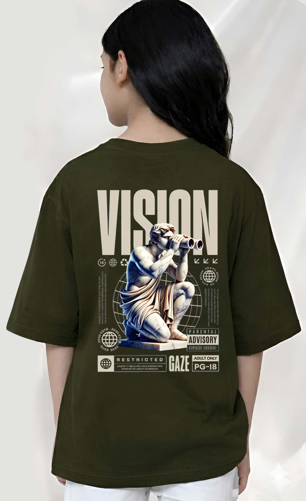 Vision  - kids Girls Over sized T shirt