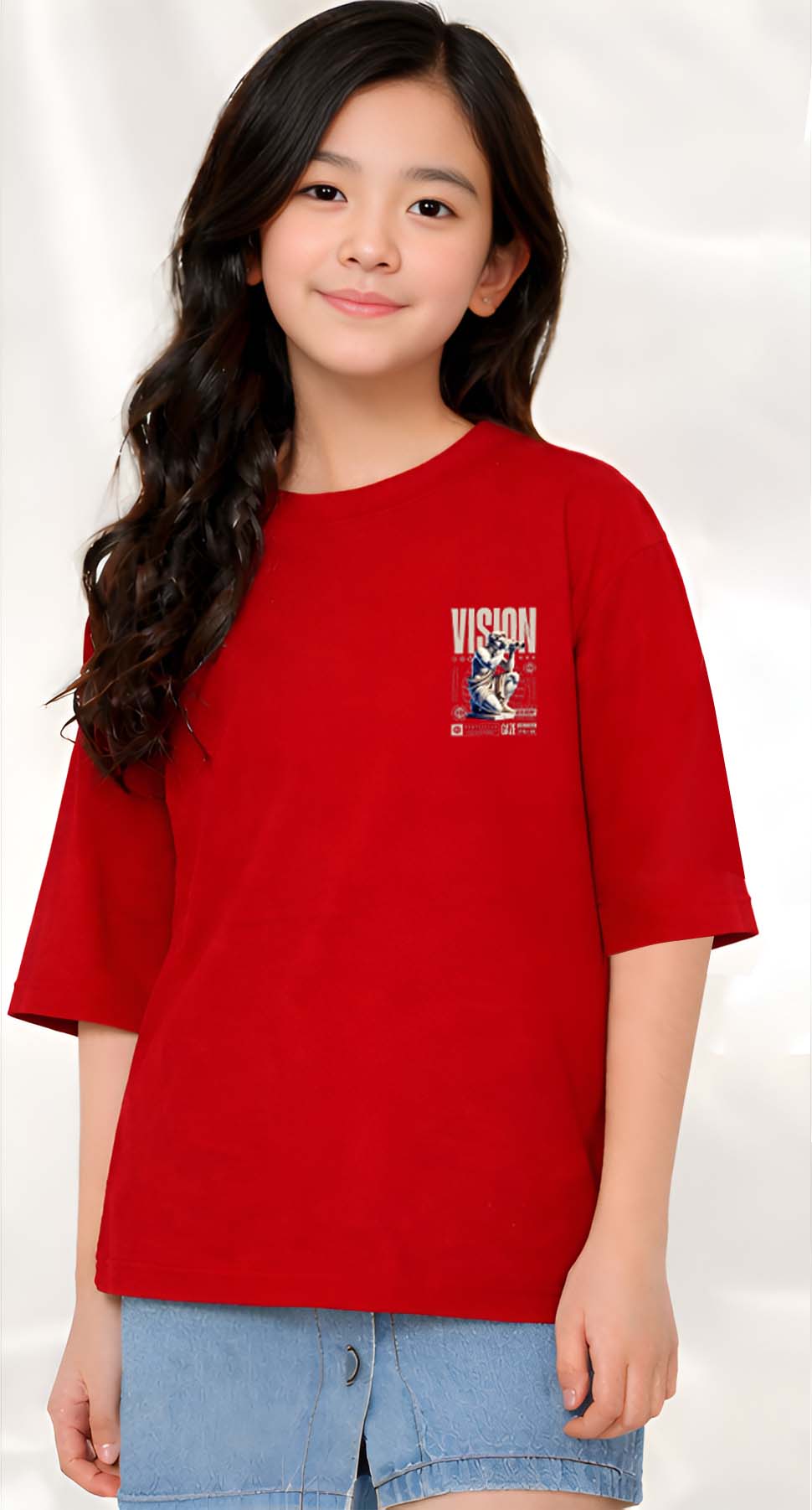 Vision  - kids Girls Over sized T shirt