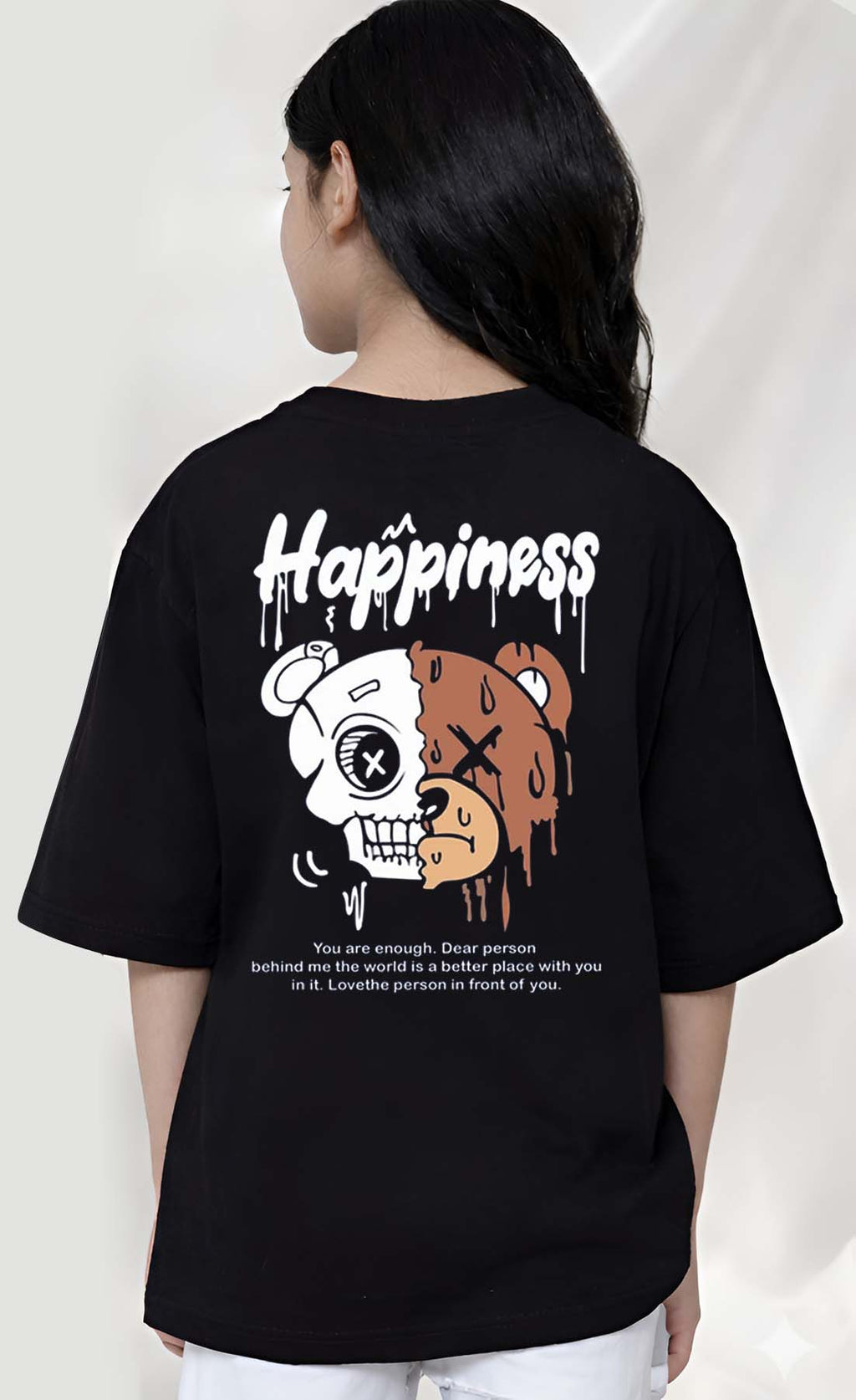 Happiness - kids Girls over sized T shirt