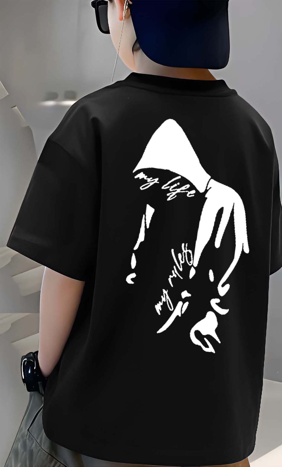 My life - Boys Over Size Printed T-shirt