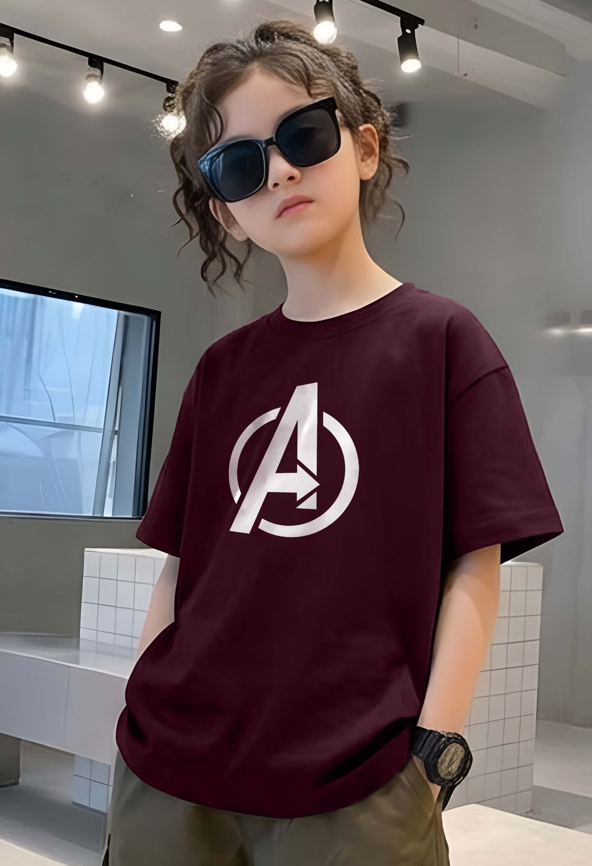 Avenger - kids Girls Over sized T shirt