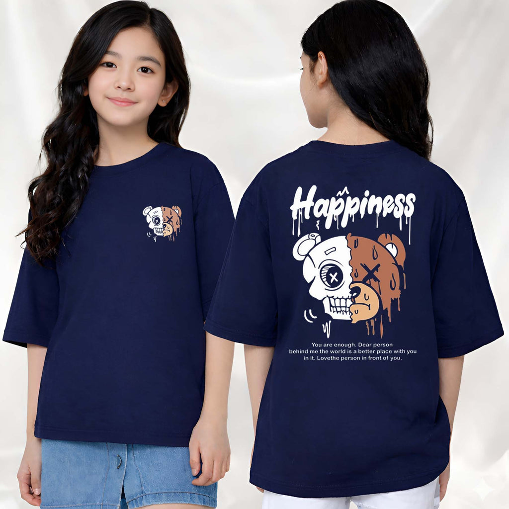 Happiness - kids Girls over sized T shirt