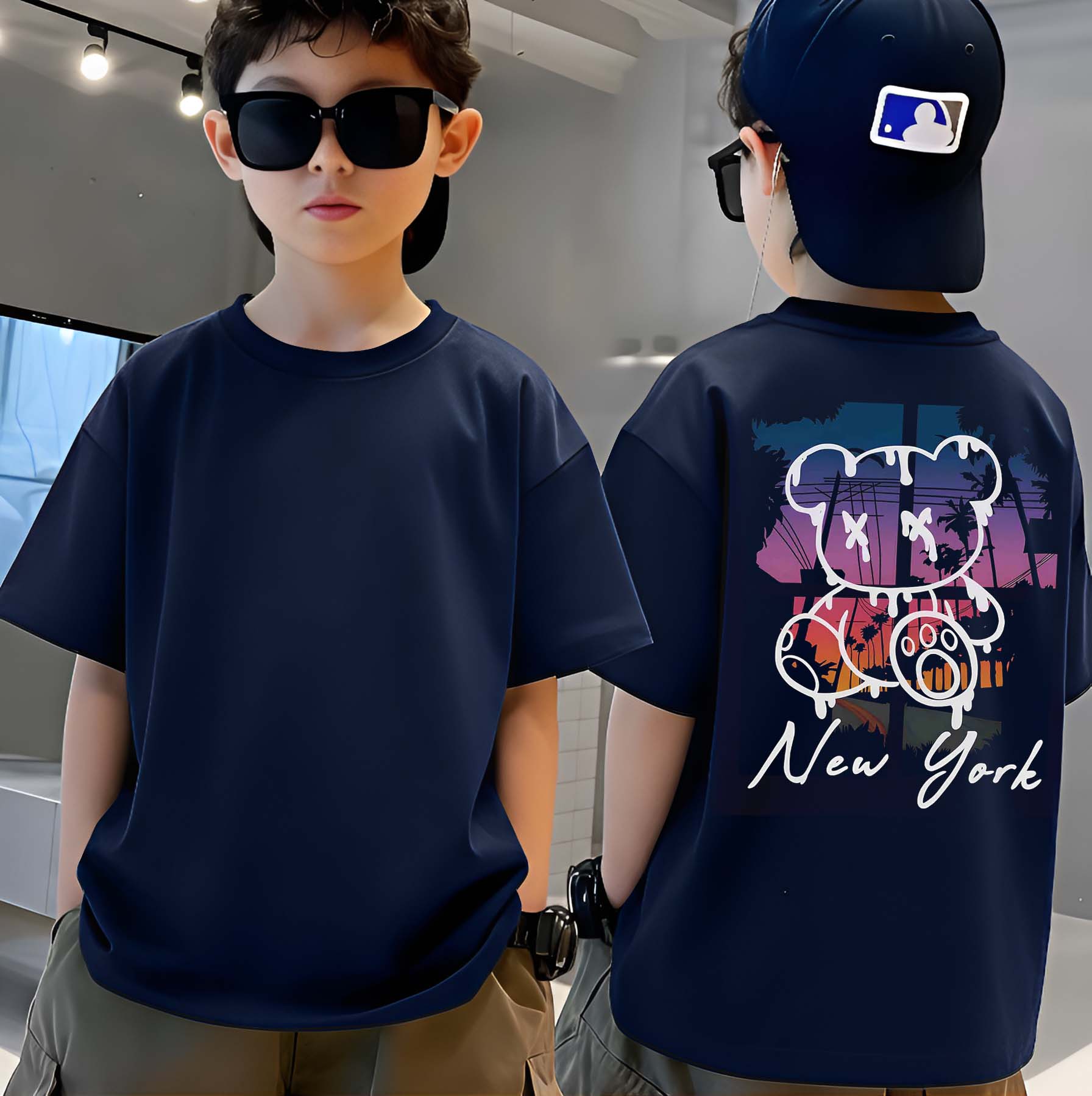 NewYork Panda - Boys Over Size Printed T-shirt