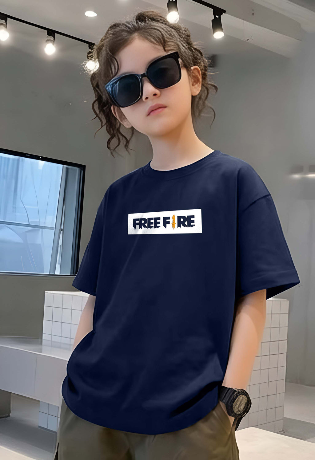 FreeFire - kids Girls Over sized T shirt