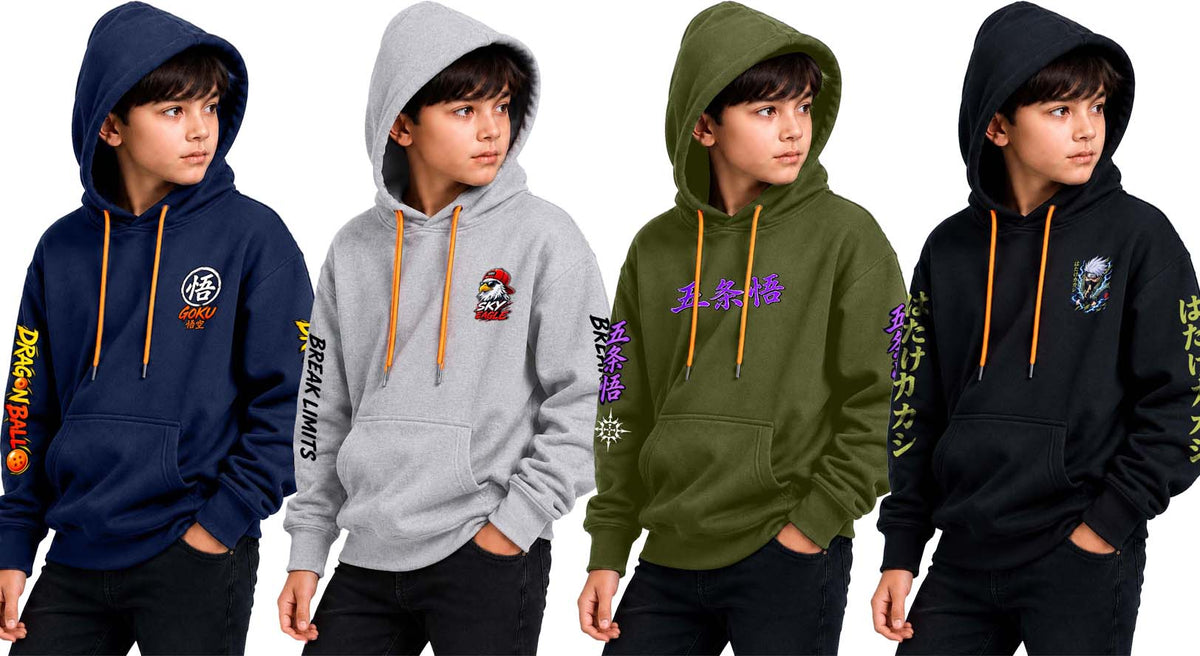 Why Bro Kids 4 Pcs Trendy Hoodie Combo