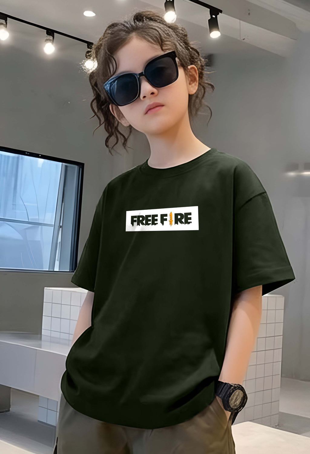 FreeFire - kids Girls Over sized T shirt