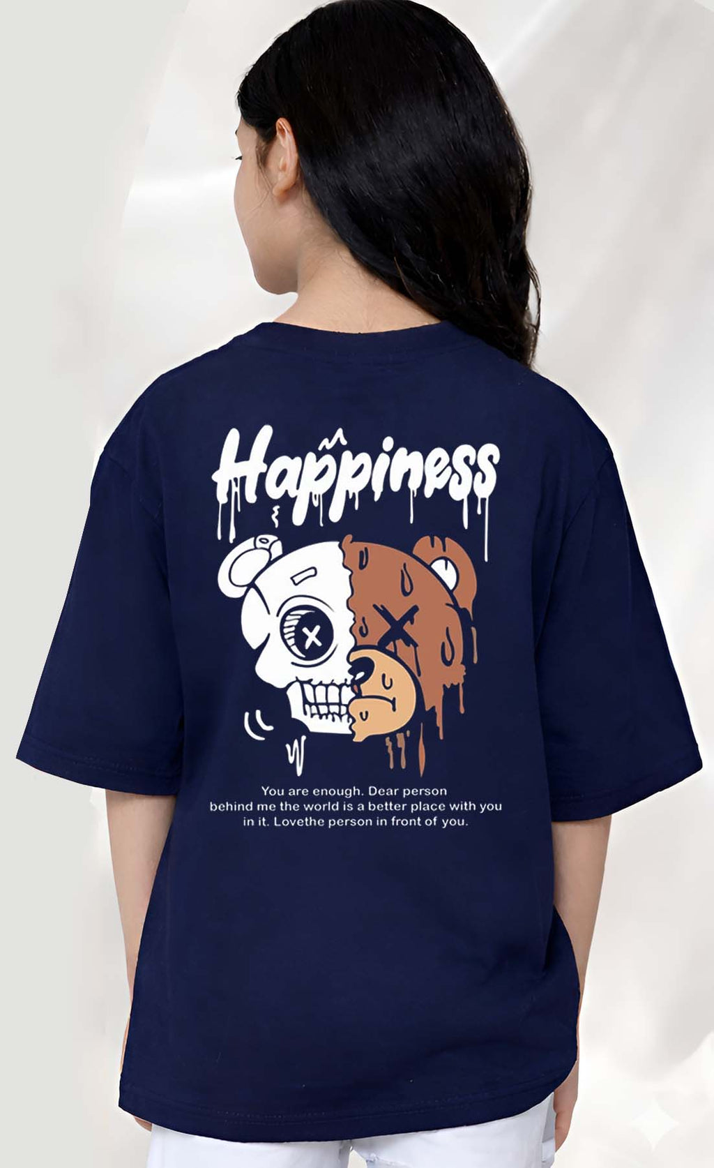 Happiness - kids Girls over sized T shirt