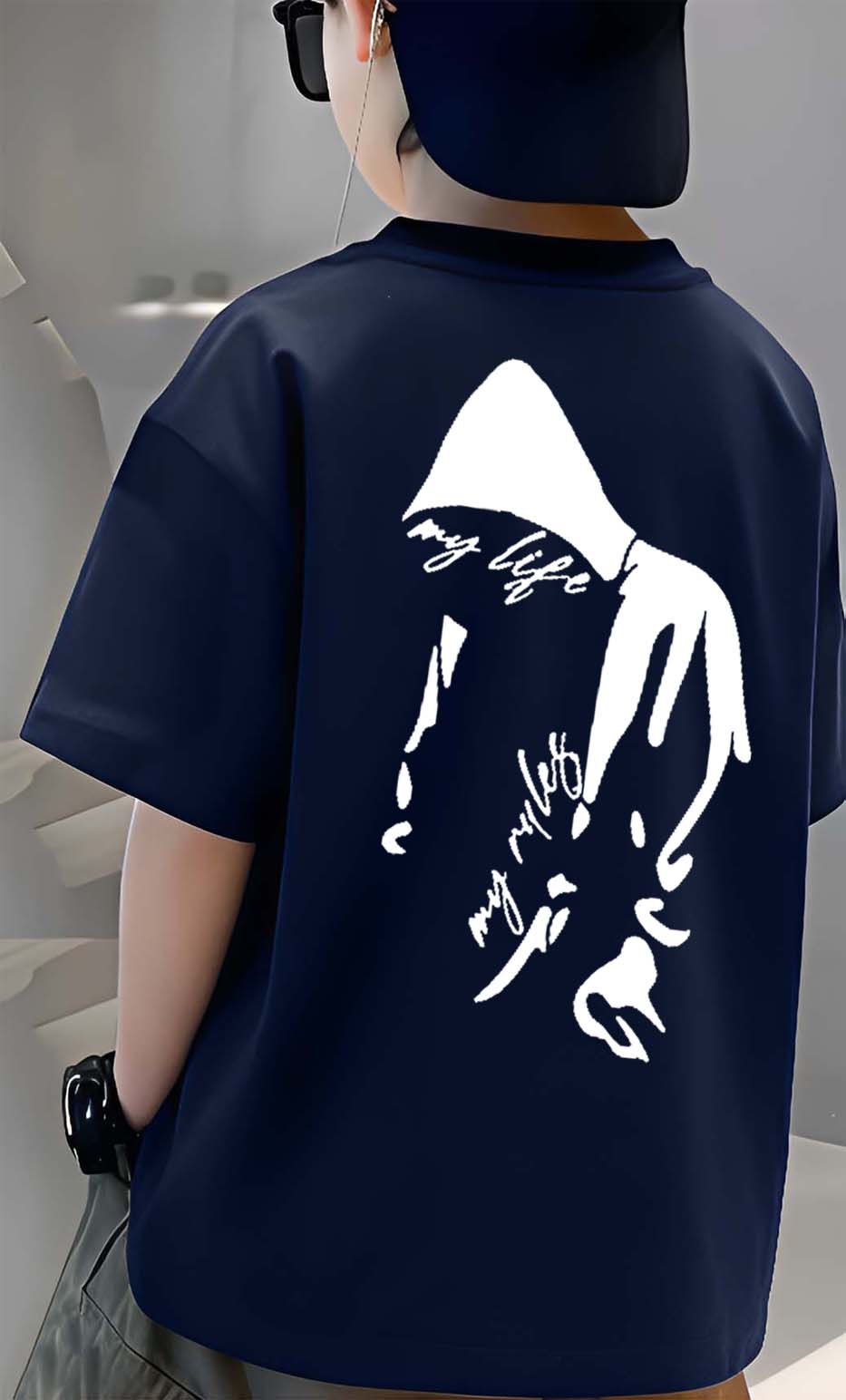 My life - Boys Over Size Printed T-shirt