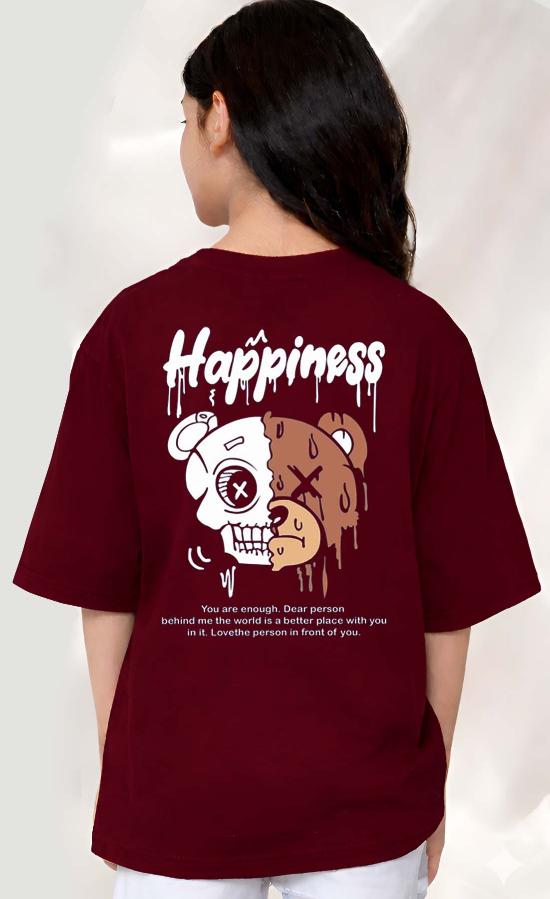 Happiness - kids Girls over sized T shirt