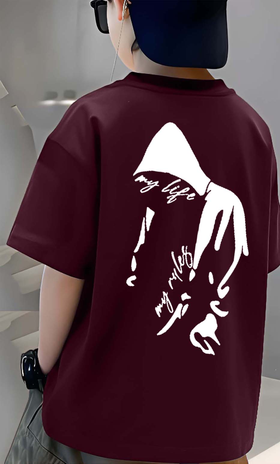 My life - Boys Over Size Printed T-shirt