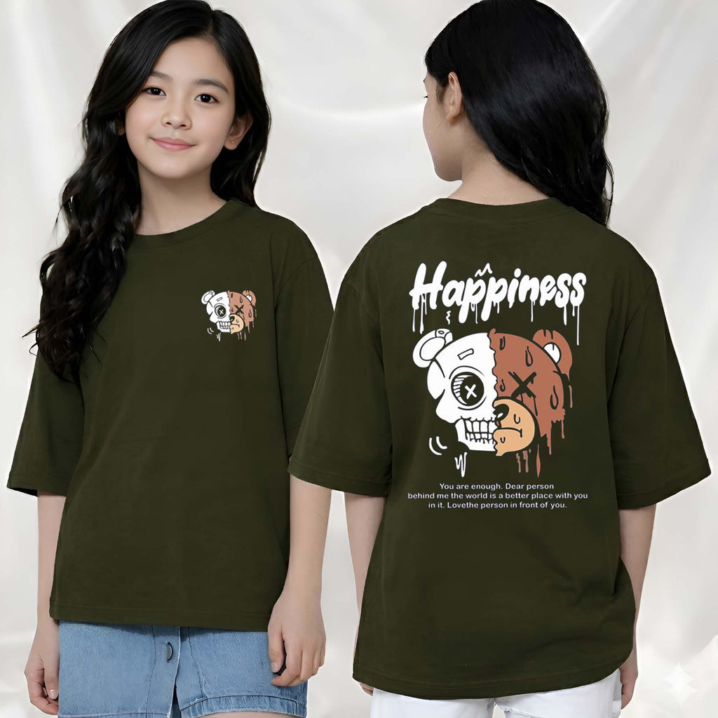 Happiness - kids Girls over sized T shirt