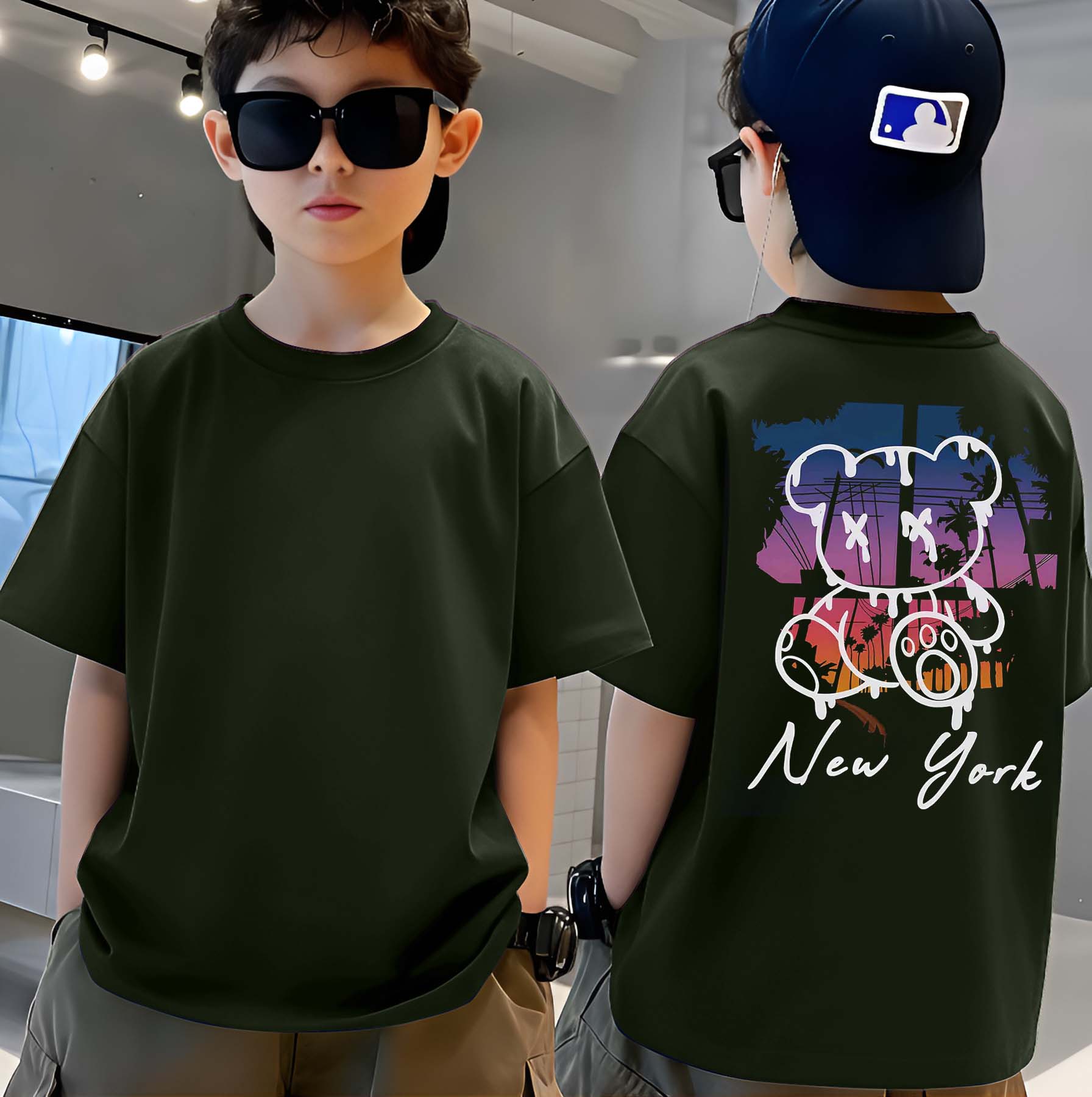 NewYork Panda - Boys Over Size Printed T-shirt