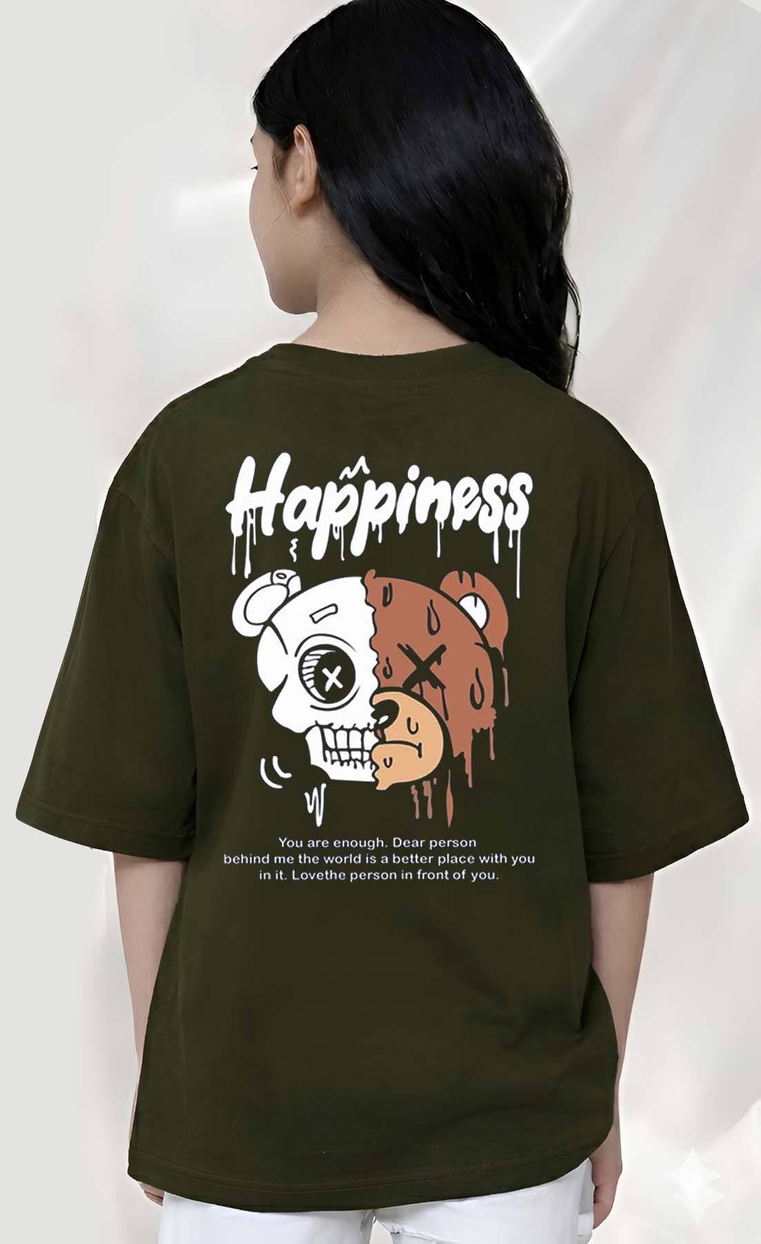Happiness - kids Girls over sized T shirt