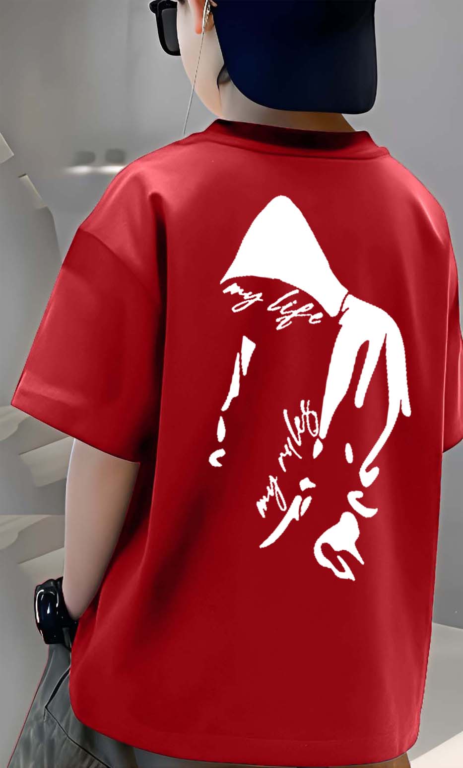 My life - Boys Over Size Printed T-shirt