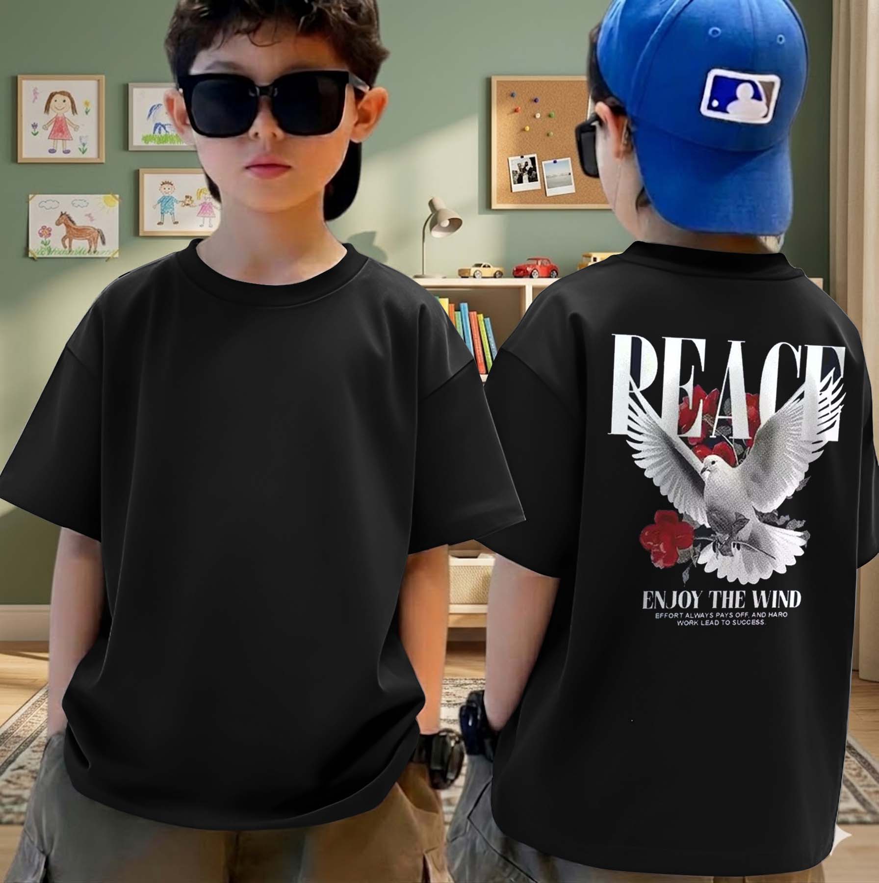 Peace  - Boys Over Size Printed T-shirt
